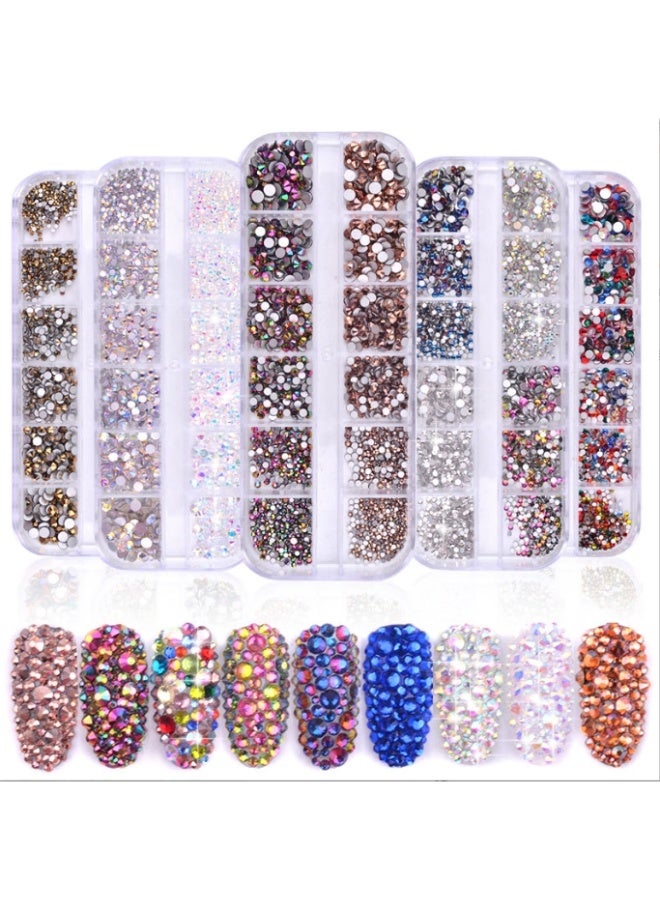 1000pcs Rhinestone أظافر زجاج الكريستال, 6 أحجام (Ss6-Ss30) الأظافر الحجر الكريم مسطحة ظهر Rhinestone مناسبة للحرف اليدوية, المجوهرات, الماس حجر ديي المجوهرات, الماس الأظافر الفن - Image 4
